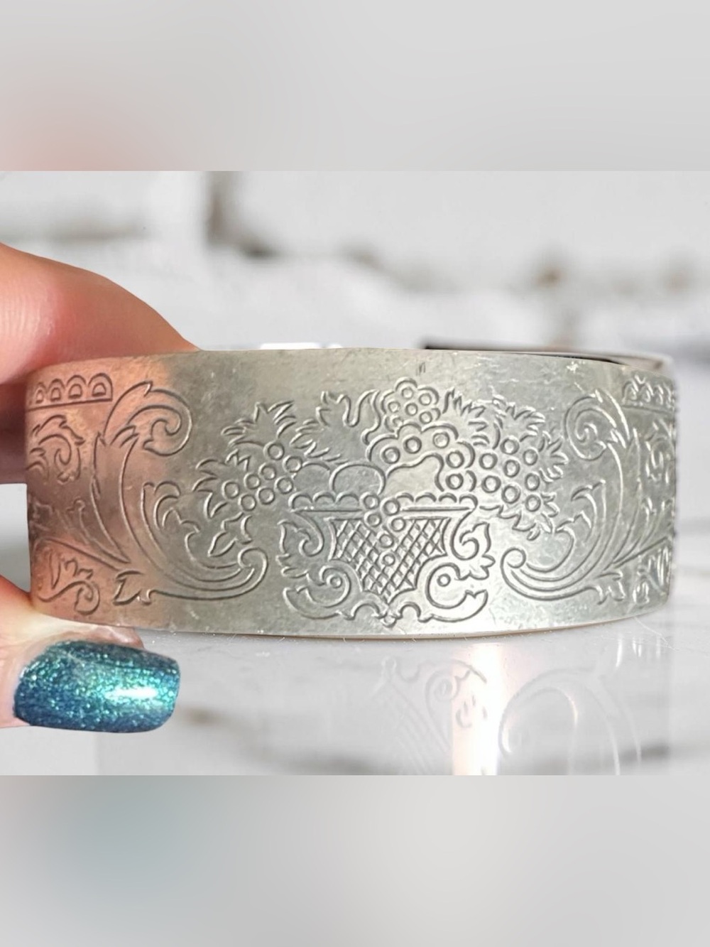 Vintage Kirk Stieff Pewter Cuff Bracelet